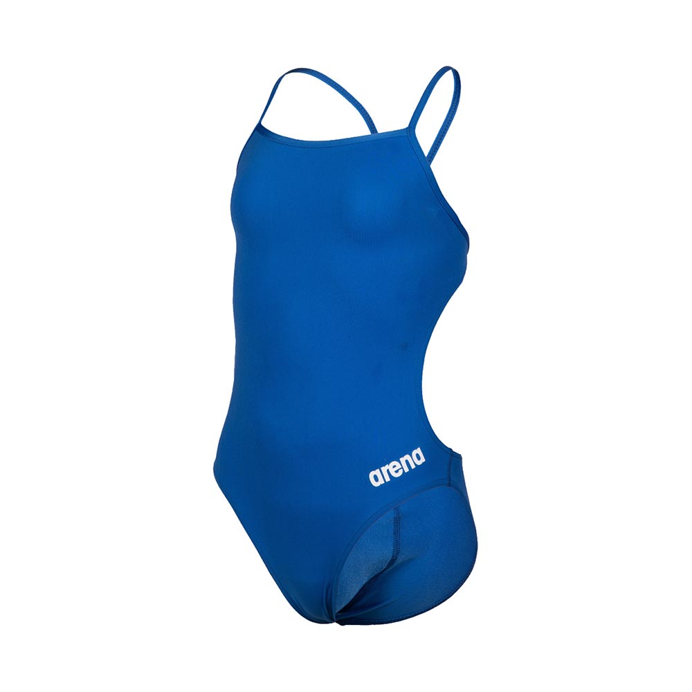 Front view on the arena girls team swimsuit in royal blue.