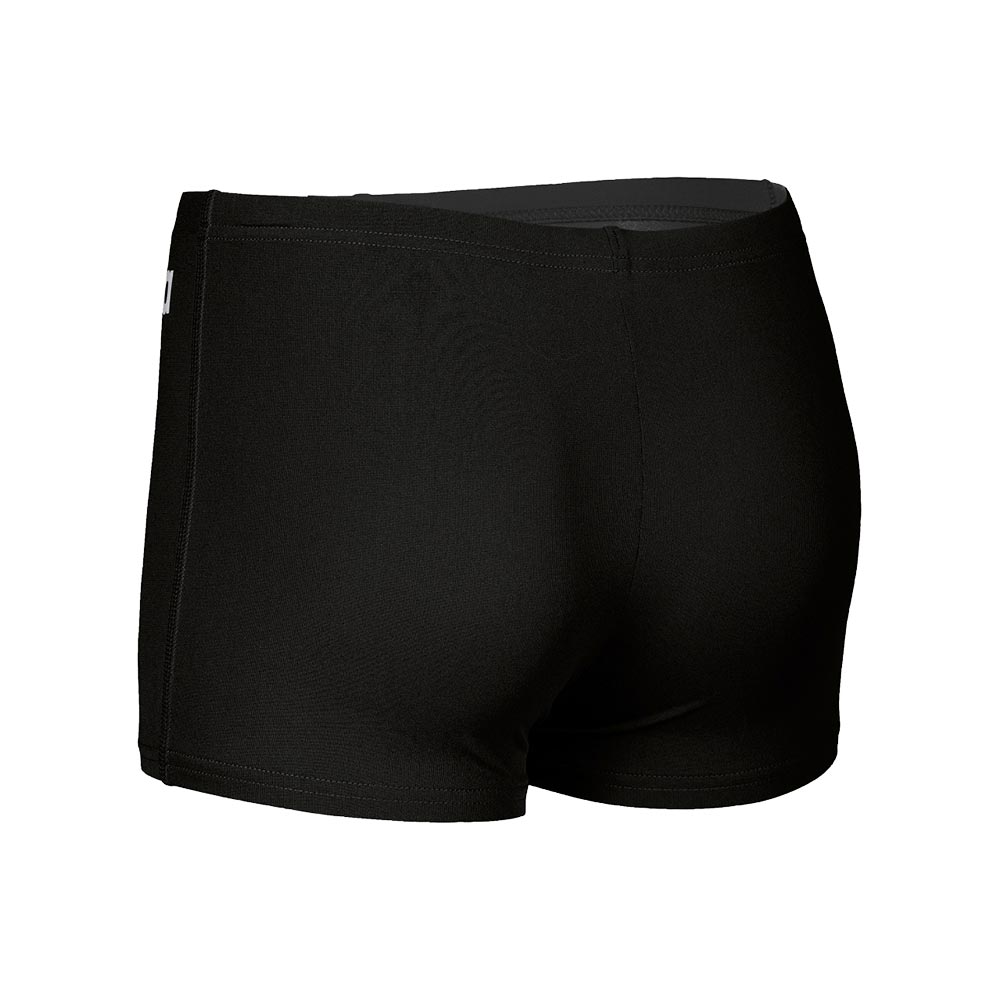Back view of black arena boys team swim shorts.