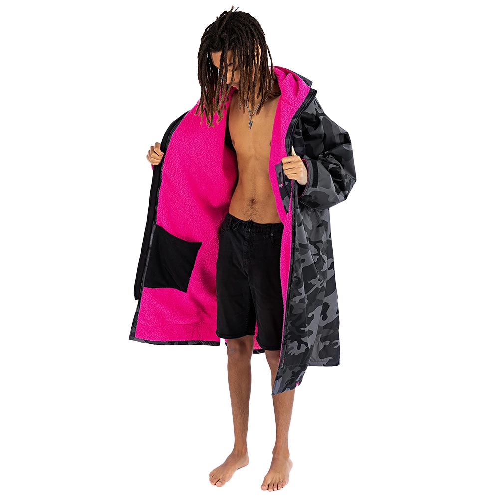 Dryrobe Advance Adults Change Robe, Black Camo/Pink