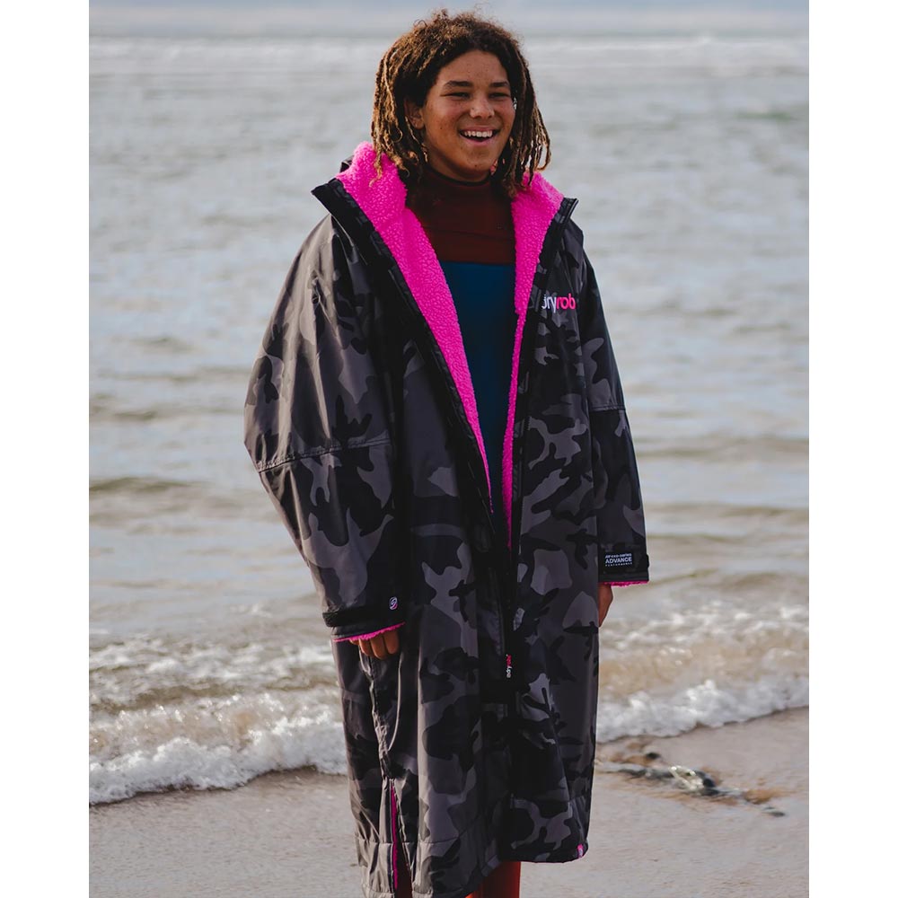 Dryrobe Advance Adults Change Robe, Black Camo/Pink