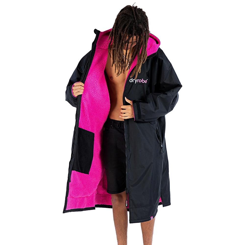 Dryrobe Advance Adults Change Robe, Black/Pink
