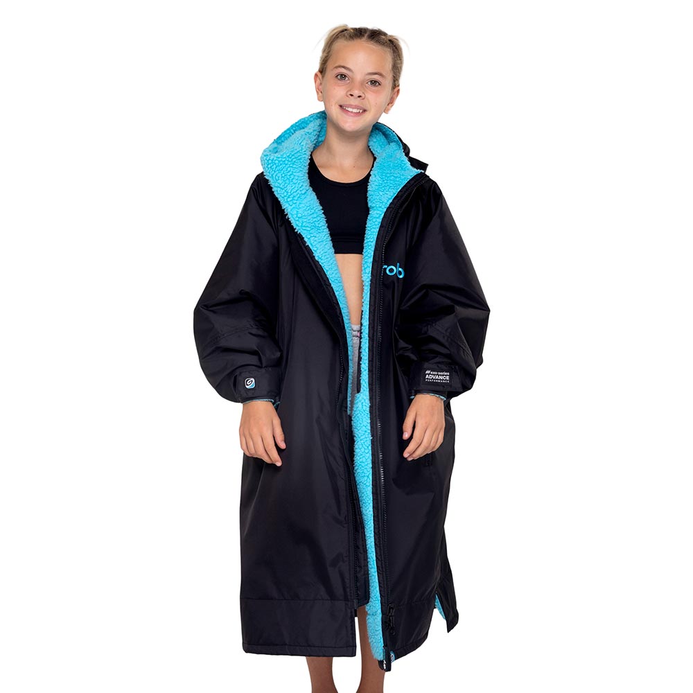 Dryrobe Advance Kids Change Robe, Black/Blue