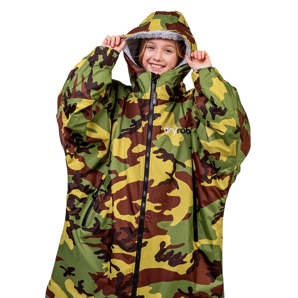 Dryrobe Advance Kids Change Robe, Camo Grey