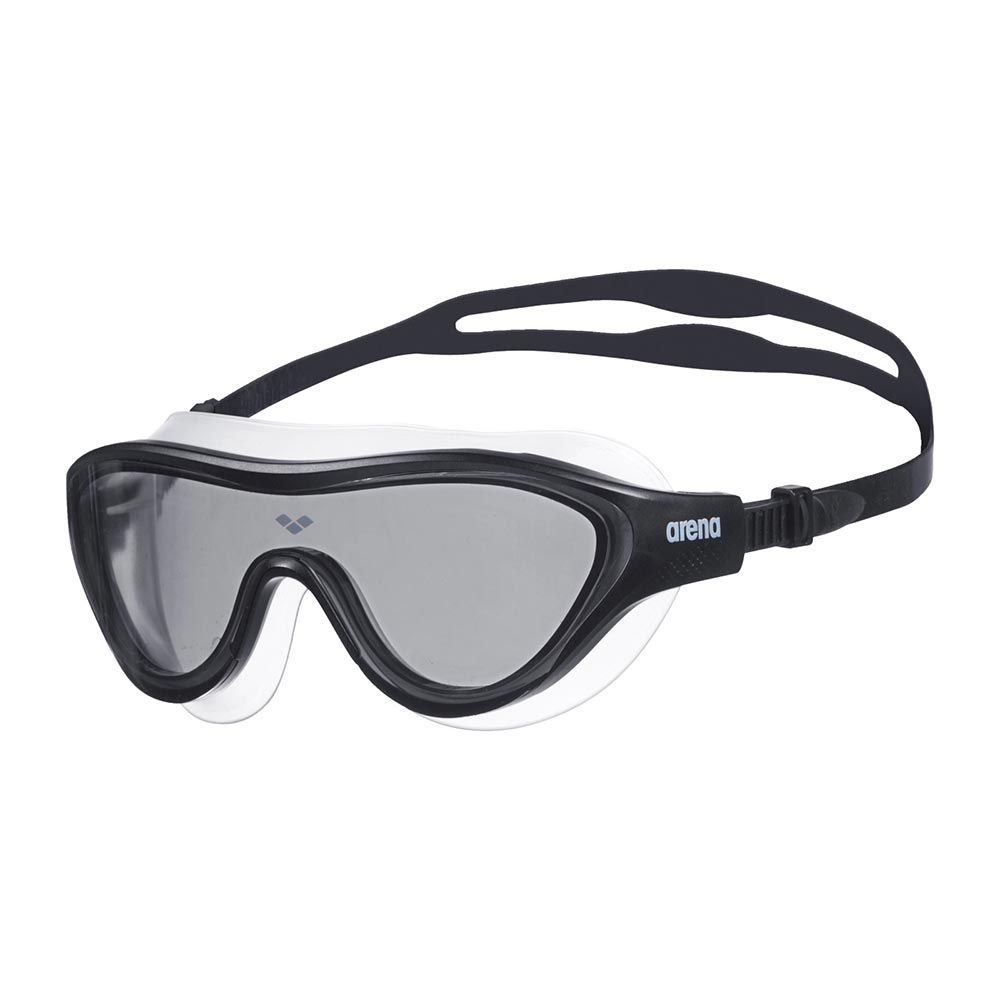 Arena The One Swim Goggle Mask: black and white goggles with clear lenses and adjustable strap