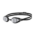Arena Air Speed Mirror swim goggles: black strap, mirrored lenses, and protective seal