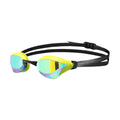 Arena Cobra Core Swipe Mirror swim goggles in neon yellow with anti-fog lenses