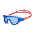 Arena The One Junior Swim Goggle Mask: Blue and red goggles with clear silicone seal and adjustable strap