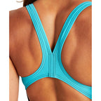Close up view of the back straps on an arena womens swimsuit.