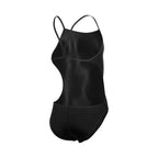 Back view of the black arena girls team challenge back swimsuit.