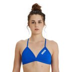 Woman wearing the royal blue arena team bikini top.
