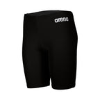 Front view of the arena boys team swim jammer in black.