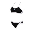 Arena womens icons bikini set in black with white detailing.