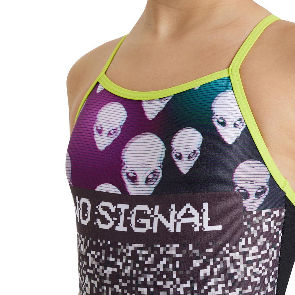 Arena girls swimsuit with alien pattern.