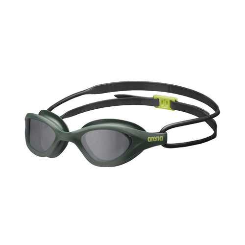 Arena 365 swim goggles in dark green with adjustable strap and anti-fog lenses