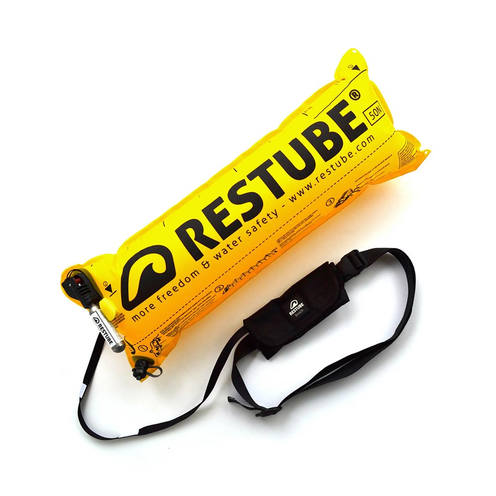 Inflated Restube Beach Water Safety Buoy.