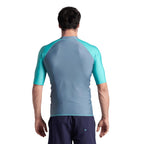 Arena Men's Graphic Short Sleeve Rash Top, Stone Grey