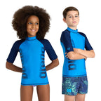 Arena Kids' Graphic Short Sleeve Rash Top, Blue