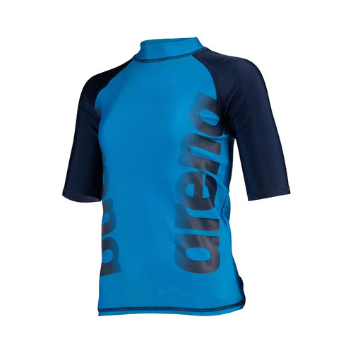 Arena Kids' Graphic Short Sleeve Rash Top, Blue