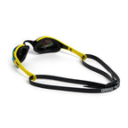 Arena Cobra Edge Swipe Mirror Swim Goggles in yellow with black strap