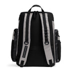 Arena One Go Swim Backpack 45L in black with multiple compartments and padded shoulder straps