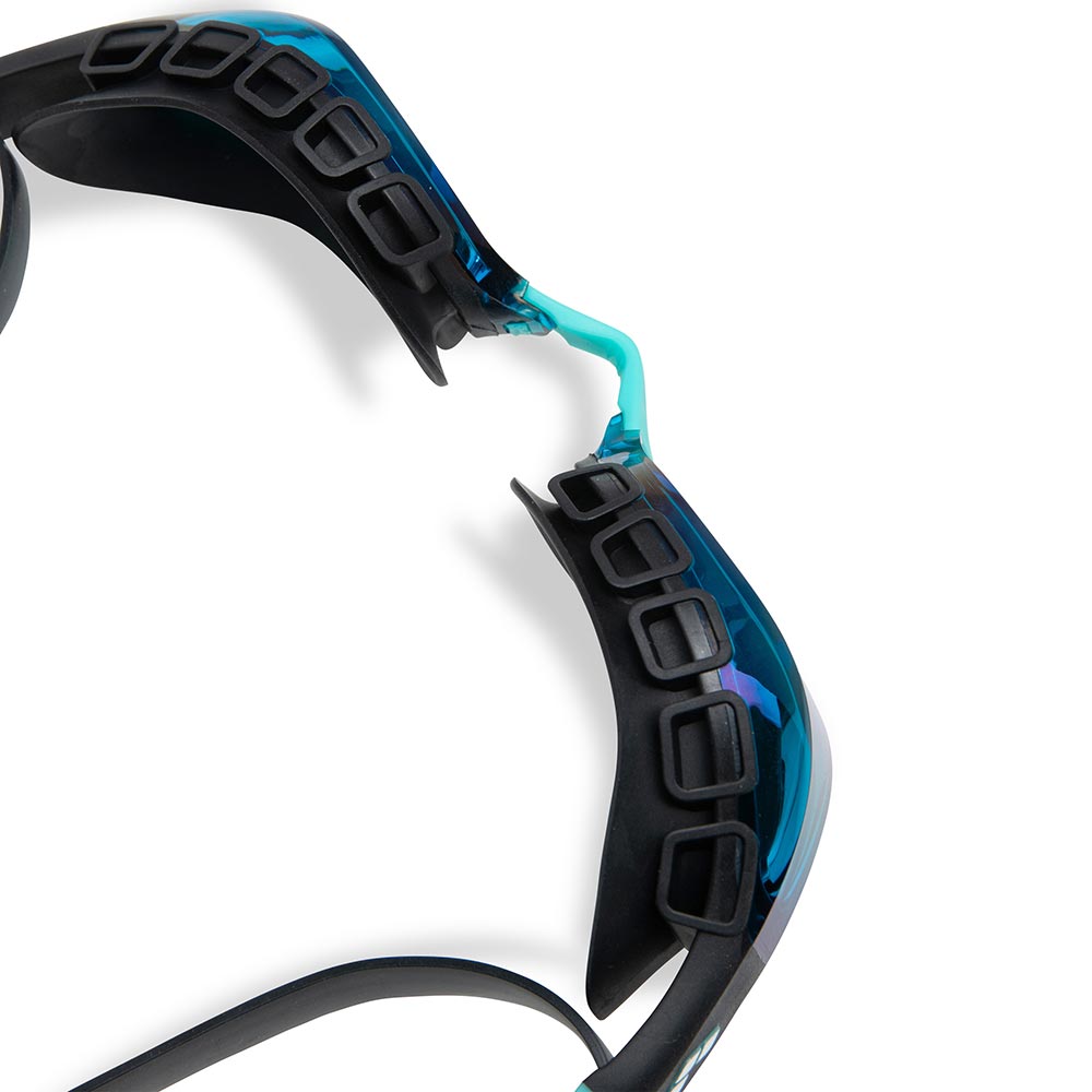 Arena Air Sonic Mirror swim goggles with blue mirrored lenses and flexible black strap