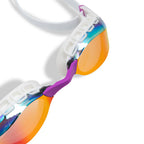 Arena Air Sonic Mirror swim goggles with iridescent lenses and white strap