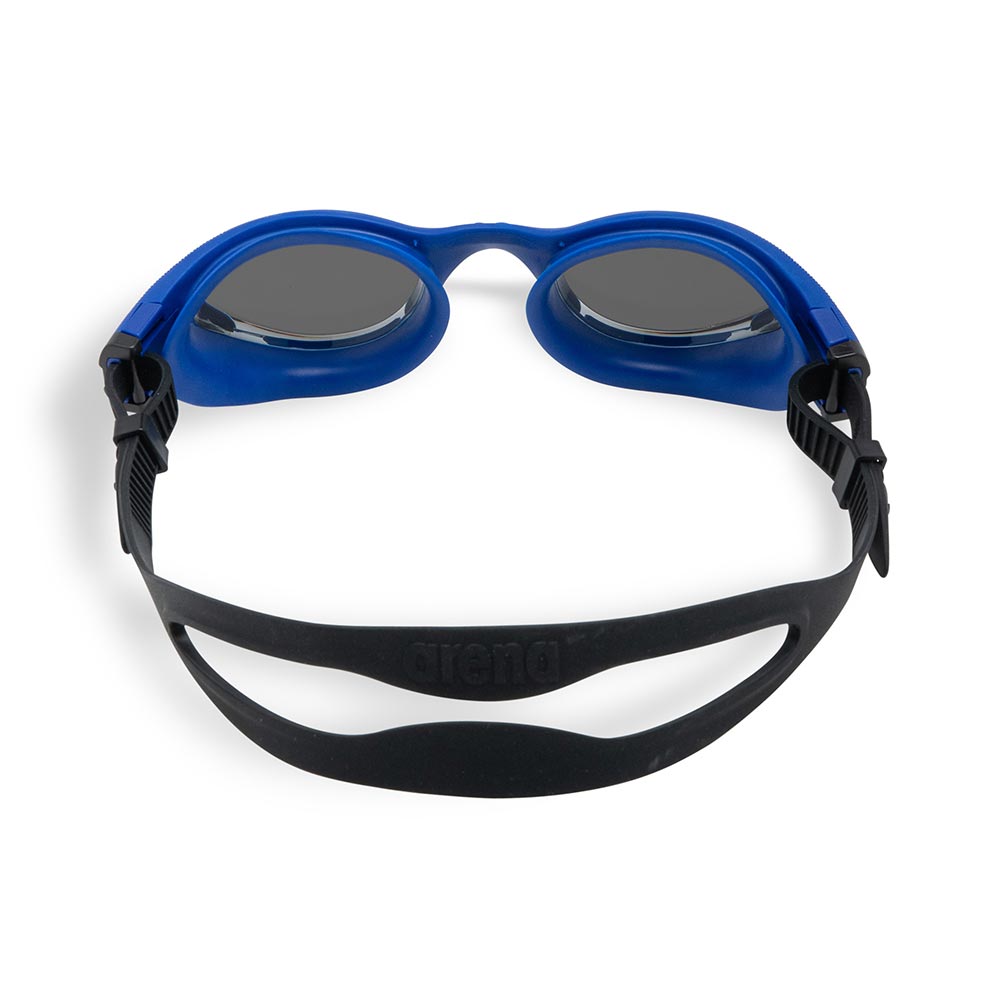 Arena The One Plus Polarised Swim Goggles: Blue frame with grey polarised lenses and adjustable black strap
