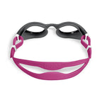 Arena The One Plus women's swim goggles in dark grey with a magenta strap.