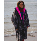 Dryrobe Advance Adults Change Robe, Black Camo/Pink