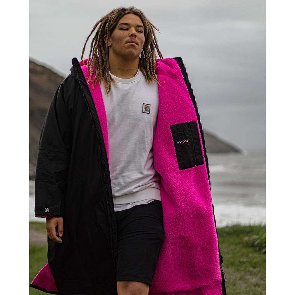 Dryrobe Advance Adults Change Robe, Black/Pink