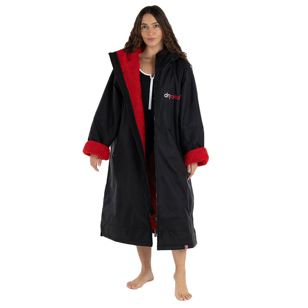 Summer Changing Robe Dryrobe Advance Adults Change Robe, Black/Red – Swim Safe NZ