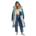 Dryrobe Advance Adults Change Robe in dark green with cosy grey lining