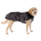 Dryrobe Dog Raincoat: Black camo waterproof dog coat with fleece lining for warmth and comfort