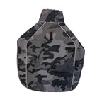 Dryrobe Dog Raincoat: Black camo waterproof dog coat with reflective trim and zip fastening