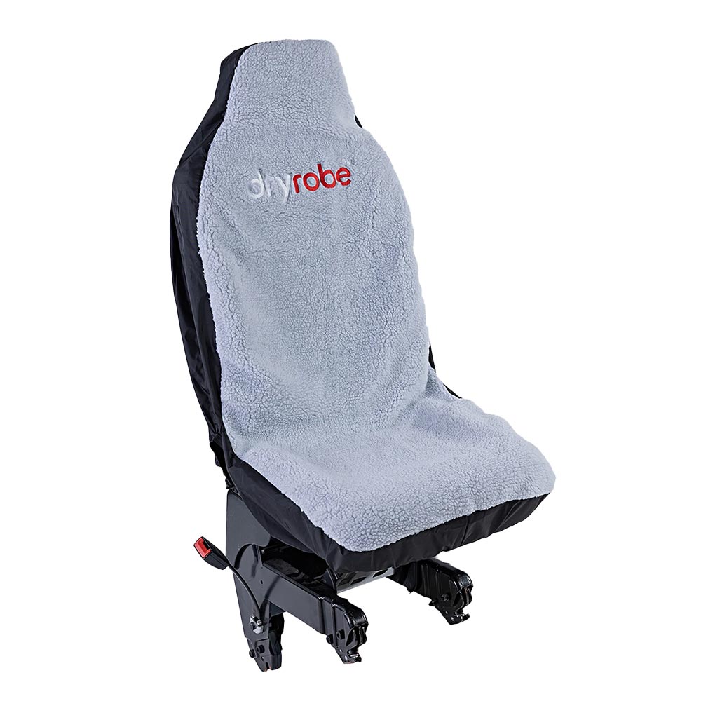 Dryrobe car seat cover in black and grey, ideal for protecting seats from wet gear