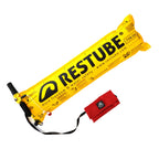 An inflated Restube Automatic water rescue device.