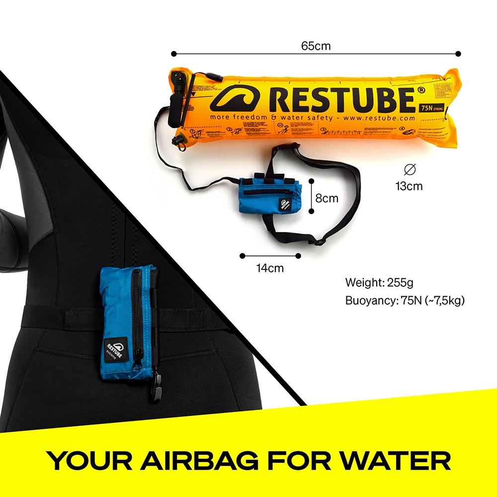 Dimensions for the Restube Extreme PFD Belt.
