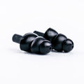 Aquavision Dome Earplugs: Two black silicone earplugs for swimming or noise reduction
