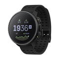 Suunto Vertical GPS Smartwatch: All Black with a round digital display showing time, temperature, and altitude.