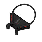 Suunto Wing 2 Bone Conduction Headphones: Black headphones with red accents, resting on a black power bank.