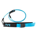 TYR Aquatic Resistance Belt with blue cord and black waist strap