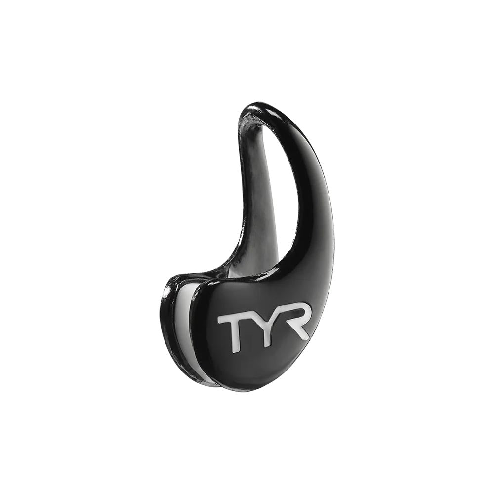 TYR Ergo black swim nose clip with white logo