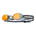 TYR Socket Rocket 2.0 mirrored swim goggles with orange lenses and black strap