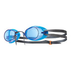 TYR Socket Rocket 2.0 swim goggles: Blue goggles with clear lenses and adjustable black strap