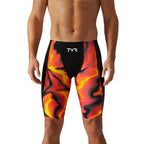 TYR Men's Shockwave High Waist Swim Jammer, Infrared