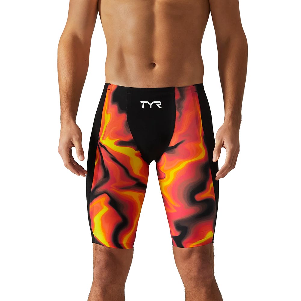 TYR Men's Shockwave High Waist Swim Jammer, Infrared